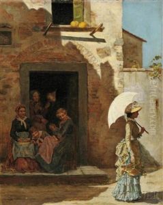 Woman With Parasol by Eduard Niczky