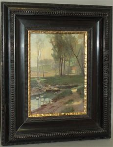 Bachlandschaft Mit Enten by Eduard Niczky