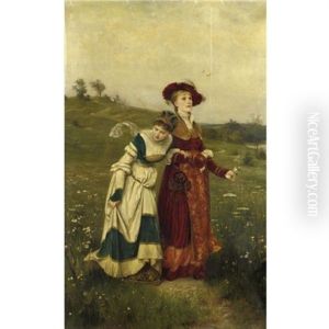 Plucking Spring Flowers by Eduard Niczky