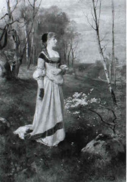 Ein Edelfraulein In Fruhlingslandschaft - view 1