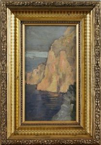 Sonnenaufgang An Der Kuste Von Capri by Francois Louis Fritz Niederhausern