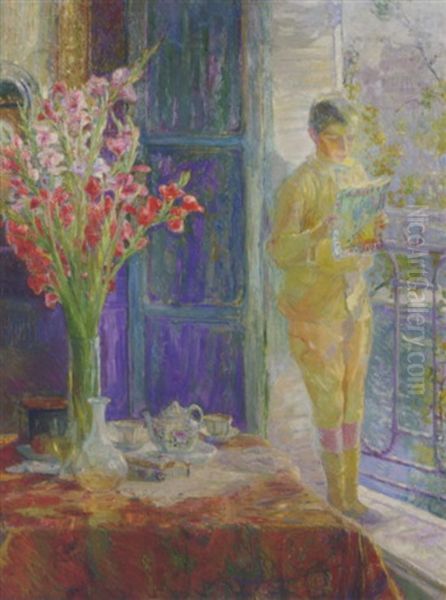 Interieur, Jeune Garcon A La Fenetre - view 1