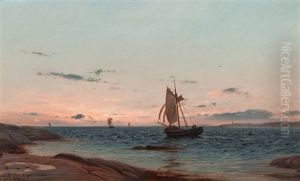 Morgenstemning Ved Kysten by Amaldus Clarin Nielsen