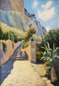 Children Playing On Capri by Arthur Nielsen