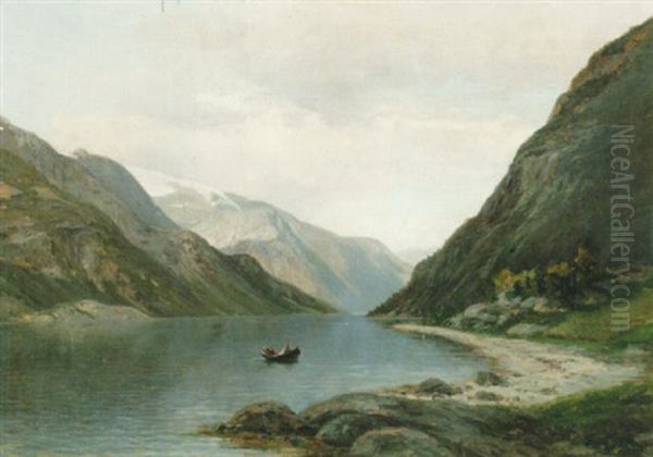 Fjordlandskap Med Bat - view 1