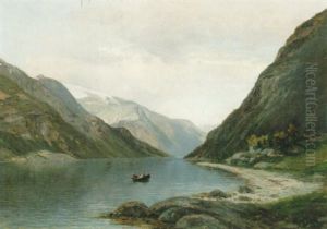 Fjordlandskap Med Bat by Carl Nielsen