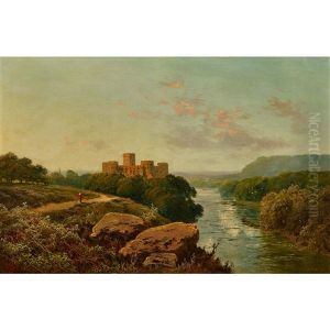 Richmond Castle On The River Wharf by Edmund John Niemann