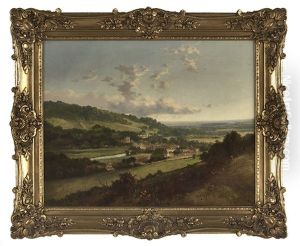 Extensive Landscape With Winding Path Over A Hillside by Edmund John Niemann