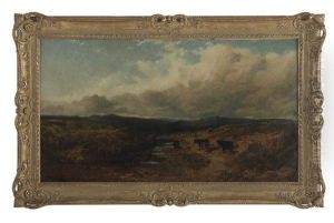 Extensive Highland Landscape With Cattle By A Stream by Edmund John Niemann