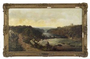 Yorkshire Landscape With Richmond Castle In The Distance