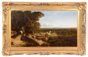 An Extensive Country Landscape With Loggers