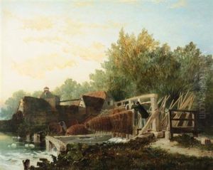 Bucks Damaged By Flood Mapledurham Berks Morning by Edmund John Niemann