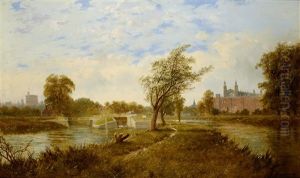 View Of Windsor Castle And Eton College by Edmund John Niemann