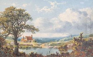 Rustic Cottage (+ Swans On A River; Pair) by Edmund John Niemann