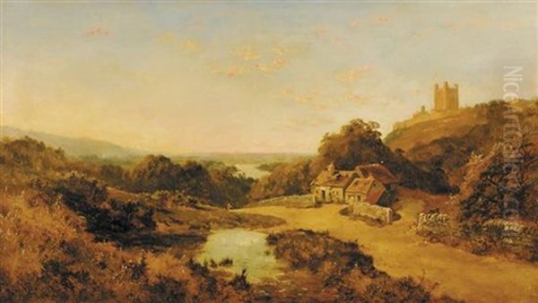 Cottage Landscape With Pond - view 1