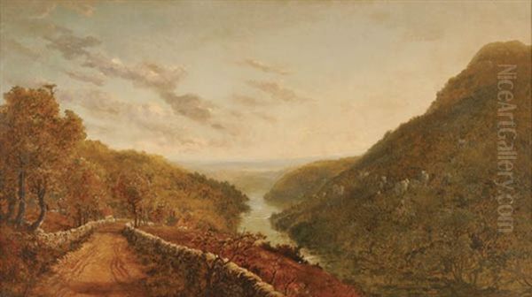Scenic Overlook Along Stone-walled Road - view 1