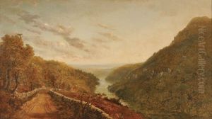 Scenic Overlook Along Stone-walled Road by Edmund John Niemann