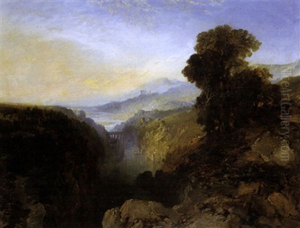 Italianate Mountainous River Landscape (+ Another, Similar; 2 Works) - view 1