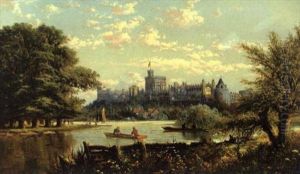 Windsor Castle With A Couple In A Rowing Boat