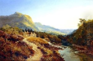 Mountain Landscape With Thatched Cottage by Edmund John Niemann