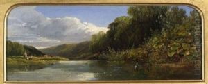 Herders And Cattle On The Banks Of A River