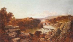 A Landscape With A Waterfall by Edmund John Niemann
