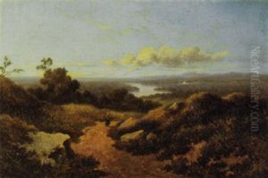 A View Of Swaledale, Yorkshire, With A Figure On A Path A View Of Swaledale, Yorkshire, With A Figure On A Path