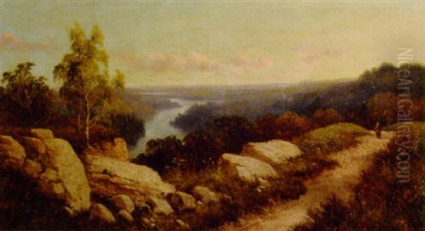 On The River Wharf, Yorkshire by Edmund John Niemann