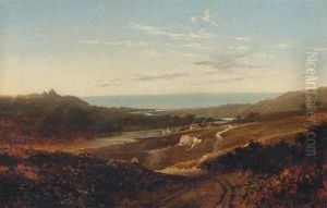 A Figure On A Track With An Estuary Beyond by Edmund John Niemann