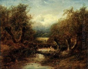 A Shepherd With His Flock In A Landscape A Shepherd With His Flock In A Landscape