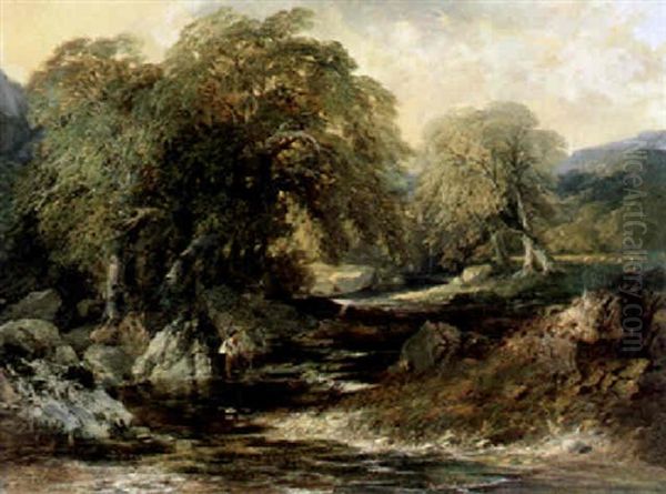 Flusslandschaft Mit Fischer - view 1