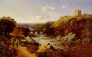 Richmond Castle And The River Swale, Yorkshire by Edmund John Niemann