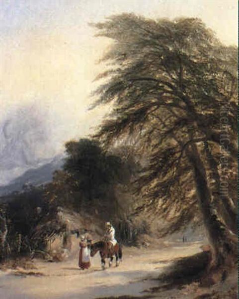 Wooded Landscape With Figures By A Cottage - view 1