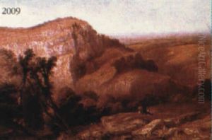 Mountainous Landscape With Two Figures by Edmund John Niemann