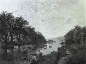 A Fisherman By A Quiet Stream by Edmund John Niemann