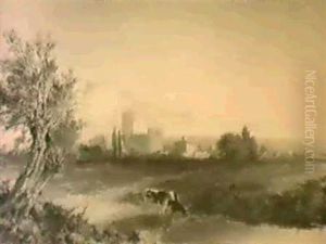 A Cathedral Seen From Across Fields by Edmund John Niemann