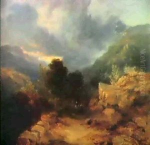 Aufziehendes Gewitter In Gebirgslandschaft