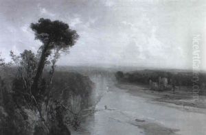 River Valley With A Ruined Castle