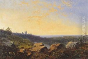 A View Across The Moor To Richmond Castle, Yorkshire by Edward H. Niemann