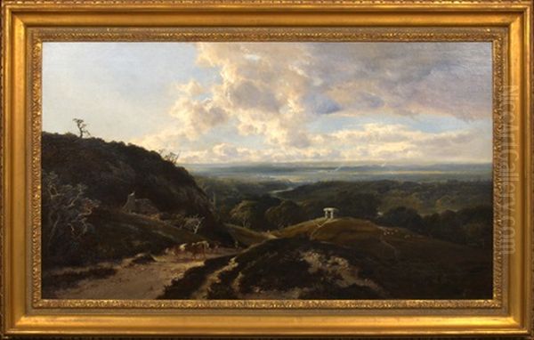Extensive Landscape With A Figure Returning Home From The Fields - view 1