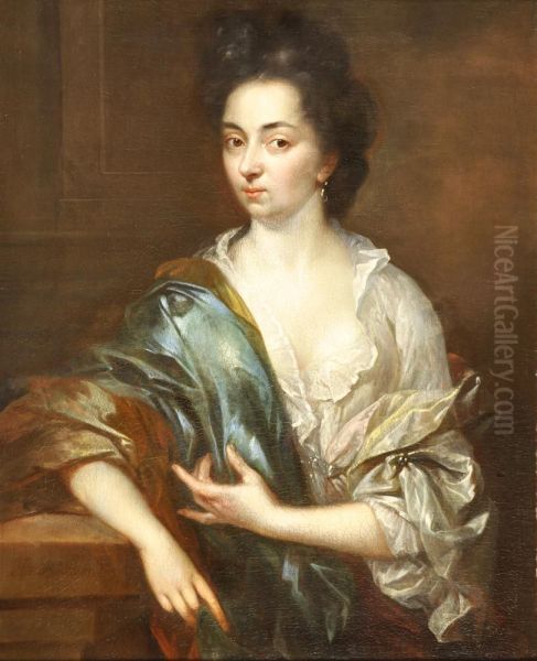 Retrato De Dama Con Chal Azul - view 1