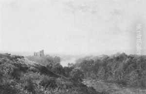 River Landscape With A Ruin, Evening River Landscape With A Ruin, Evening