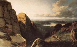 Extensive River Landscape, Possibly Derbyshire On The       Derwent