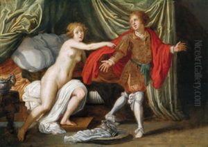 Joseph Mit Dem Weib Des Potiphar by Adriaen van Nieulandt