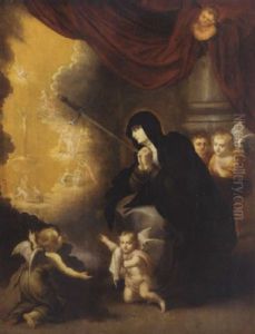 Saint Teresa Of Avila Having A Vision Of The Stations Of The Cross by Adriaen van Nieulandt