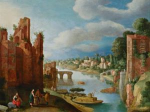 Capriccio Von Rom Mit Dem Ponte Rotto, Veduta Del Tevere Con Il Ponte Rotto Di Roma