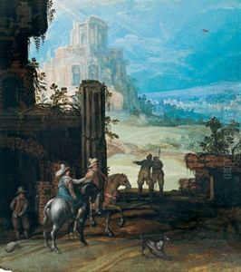 Reiter In Einer Landschaft Mit Ruinen by Willem van Nieulandt the Elder