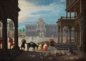 Christ Preaching At The Temple by Willem van, the Younger Nieulandt