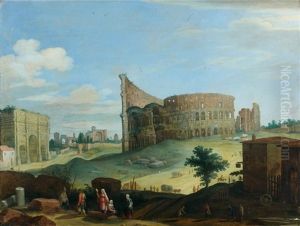 Le Colisee Et De L'arc De Constantin, Rome by Willem van, the Younger Nieulandt