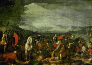 Bataljscen by Willem van, the Younger Nieulandt